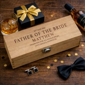 Personalised Wedding Role Hinge Wine Box